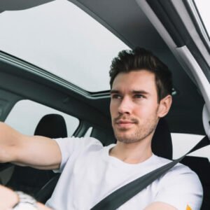 Confident student driver during Montreal driving lesson — Phases 2, 3 and 4.