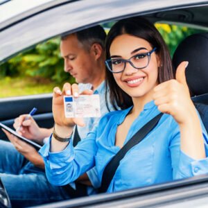 A Girl showing their Driving Licence