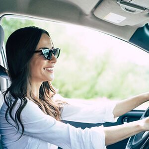 Girl driving the car