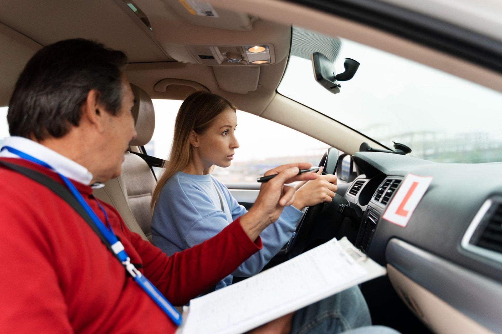 Driving instructor teaching student in Kirkland — Ecole Unity certified driving courses.